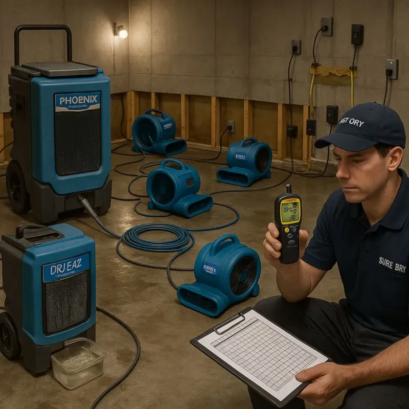 Structural Drying and Dehumidification process in Delano, MN